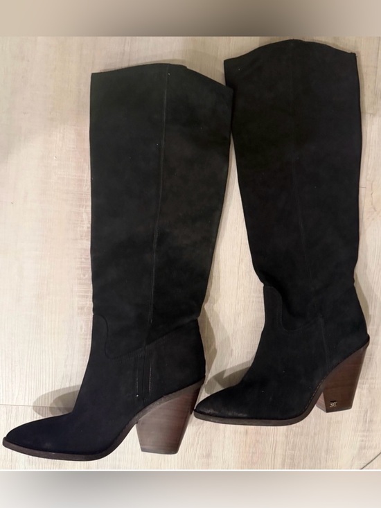 Sam Edelman Shoes - Sam Edelman Black Suede Over-the-Knee Western Boots